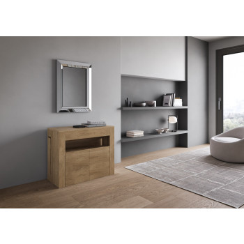 Evolve konsolbord med underbänk - Utdragbart konsolbord 90x42/302 cm Evolve vit ask med invändiga förlängningar och underbänk