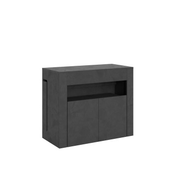 Evolve konsolbord med underbänk - Utdragbart konsolbord 90x42/302 cm Evolve vit ask med invändiga förlängningar och underbänk