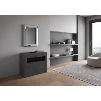 Evolve konsolbord med underbänk - Utdragbart konsolbord 90x42/302 cm Evolve vit ask med invändiga förlängningar och underbänk