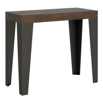 Flame konsolbord med antracitfärgade ben - Utdragbart konsolbord 90x40/196 cm Flame Small Premium naturek med antracitfärgade ben