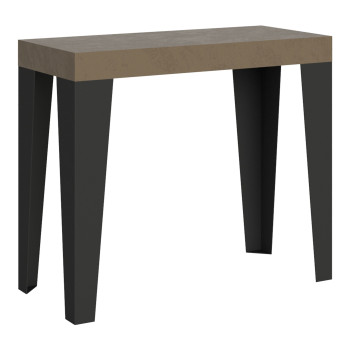 Flame konsolbord med antracitfärgade ben - Utdragbart konsolbord 90x40/196 cm Flame Small Premium naturek med antracitfärgade ben