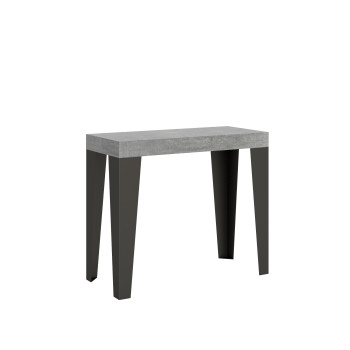 Flame konsolbord med antracitfärgade ben - Utdragbart konsolbord 90x40/196 cm Flame Small Premium naturek med antracitfärgade ben