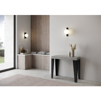 Flame konsolbord med antracitfärgade ben - Utdragbart konsolbord 90x40/196 cm Flame Small Premium naturek med antracitfärgade ben
