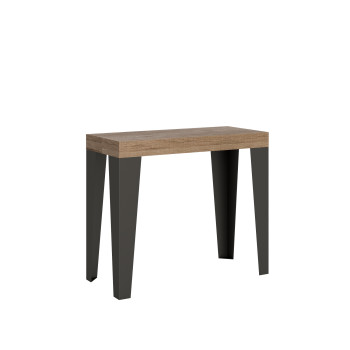 Flame konsolbord med antracitfärgade ben - 90x40/300 cm Flame utdragbart konsolbord med vit ask och antracitfärgade ben