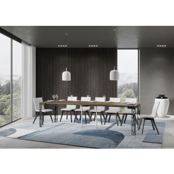 Ghibli Evolution konsolbord med antracit stomme - Utdragbart konsolbord 90x40/300 cm Ghibli Evolution Vit Ask med antracit stomme