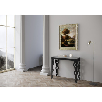Karamay Evolution konsolbord med antracitfärgade ben och stomme - Karamay Litet Evolution utdragbart konsolbord 90x40/196 cm med antracitfärgad stomme och ben