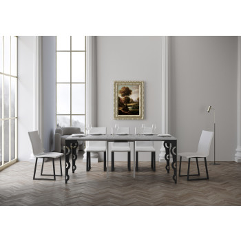 Karamay Evolution konsolbord med antracitfärgade ben och stomme - Karamay Litet Evolution utdragbart konsolbord 90x40/196 cm med antracitfärgad stomme och ben