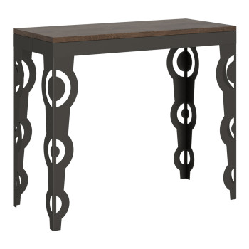 Karamay Evolution konsolbord med antracitfärgade ben och stomme - Karamay Litet Evolution utdragbart konsolbord 90x40/196 cm med antracitfärgad stomme och ben