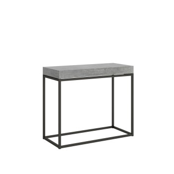 Nordica konsolbord med antracit stomme - Utdragbart konsolbord 90x40/300 cm Nordica Naturlig Ek med antracit stomme