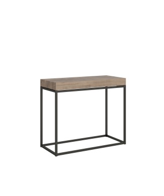 Nordica konsolbord med antracit stomme - Utdragbart konsolbord 90x40/300 cm Nordica Naturlig Ek med antracit stomme