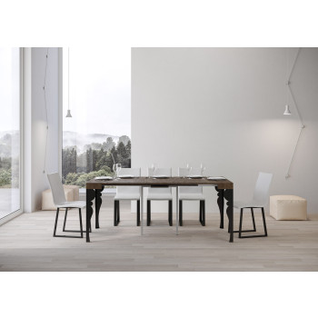 Paxon konsolbord med antracitfärgade ben - Paxon utdragbart konsolbord 90x40/300 cm vit ask med antracitfärgade ben