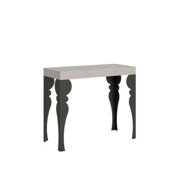 Paxon konsolbord med antracitfärgade ben - Paxon utdragbart konsolbord 90x40/300 cm vit ask med antracitfärgade ben