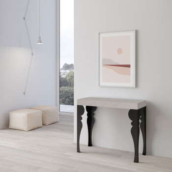 Paxon konsolbord med antracitfärgade ben - Paxon utdragbart konsolbord 90x40/300 cm vit ask med antracitfärgade ben