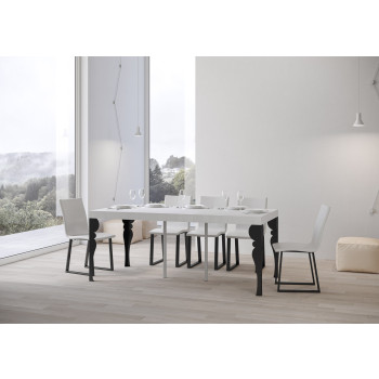 Paxon Premium konsolbord med antracitfärgade ben - Utdragbart konsolbord 90x40/196 cm Paxon Small Premium vit ask med antracitfärgade ben