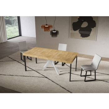 Saki Premium Konsolbord med vita ben - Utdragbart Konsolbord 90x40/300 cm Saki Premium Kashmir med vita ben