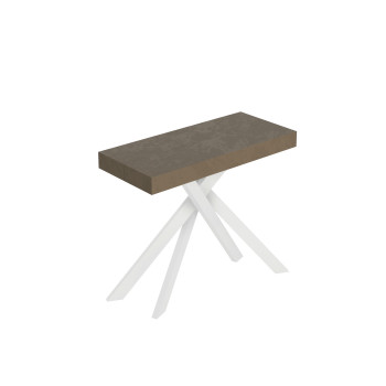 Saki Premium Konsolbord med vita ben - Utdragbart Konsolbord 90x40/300 cm Saki Premium Kashmir med vita ben