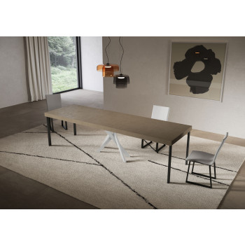 Saki Premium Konsolbord med vita ben - Utdragbart Konsolbord 90x40/300 cm Saki Premium Kashmir med vita ben