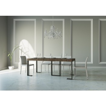 Sintesi konsolbord med antracit stomme - Utdragbart konsolbord 90x40/196 cm Sintesi Liten Premium Naturlig Ek med antracit stomme