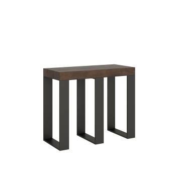 Sintesi konsolbord med antracit stomme - Utdragbart konsolbord 90x40/300 cm Sintesi Vit Ask med antracit stomme