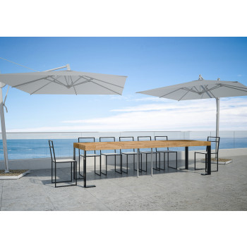 Tecno konsolbord med antracitfärgade ben - Tecno Premium utdragbart konsolbord 90x40/300 cm i naturlig ek med antracitfärgade ben