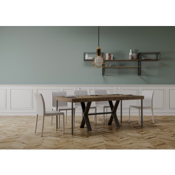 Xenia konsolbord med antracit stomme - Utdragbart konsolbord 90x40/300 cm Xenia Premium Naturlig Ek med antracit stomme