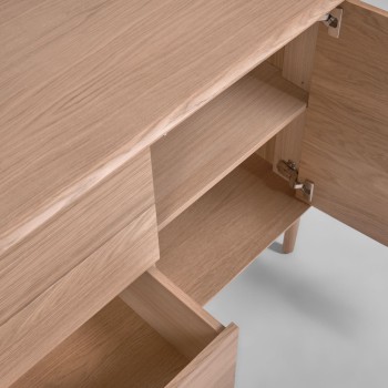 Lenon skänk med 2 dörrar och 3 lådor i trä och faner MIX Credit