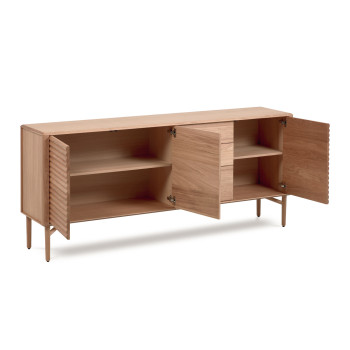 Lenon skänk med 3 dörrar och 3 lådor i trä och ekfaner, 200x86 cm, FSC MIX Credit