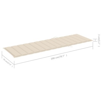 Tygdyna till solsäng, 200x70x3 cm