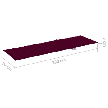 Tygdyna till solsäng, 200x70x3 cm