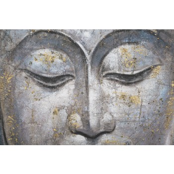 MÅLNING PÅ DUK ANSIKTE BUDDHA LJUS -A-