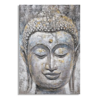 MÅLNING PÅ DUK ANSIKTE BUDDHA LJUS -A-