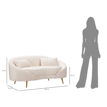 OSLO 2-SITS SOFFA MED KRÄMFÄRGADE KUDDAR