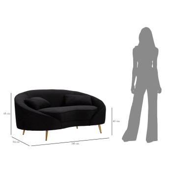 OSLO 2-SITS SOFFA MED SVARTA DYNOR