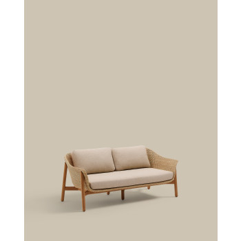 Galea 2-sitssoffa i massiv teak och konstrotting 170,5 cm FSC 100% FSC