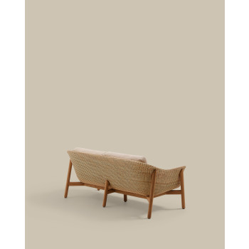 Galea 2-sitssoffa i massiv teak och konstrotting 170,5 cm FSC 100% FSC