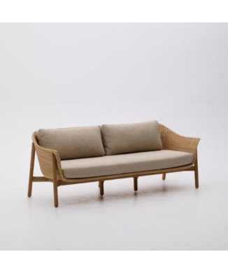 Galea 2-sitssoffa i massiv teak och konstrotting 170,5 cm FSC 100% FSC