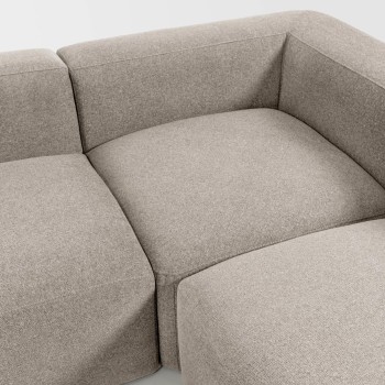Blok 6-sits beige hörnsoffa 320 x 320 cm