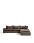 Anarela 6-sits modulär hörnsoffa med avtagbart överdrag i linne