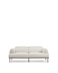 Aurum 2-sitssoffa i ecru chenille med lutbar huvudgavel och mattgrå metallbas 214 cm FSC Mix Credit