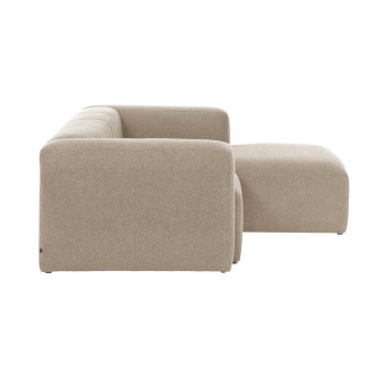 Blok 2-sitssoffa i beige chenille med schäslong höger 240 cm FSC Mix Credit
