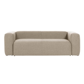Blok 3-sits beige soffa 240 cm