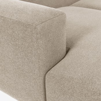 Blok 3-sitssoffa med vänster schäslong, beige, 300 cm