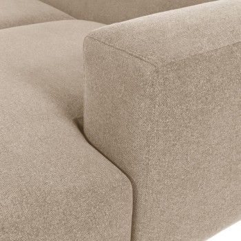 Blok 4-sits soffa schäslong höger beige 330 cm