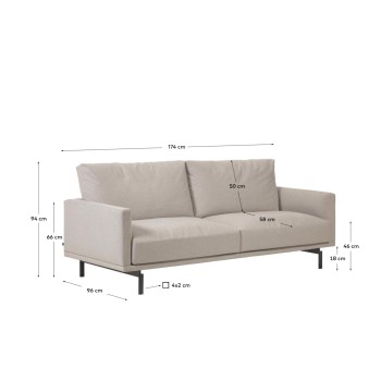Galene 3-sits beige soffa 174 cm