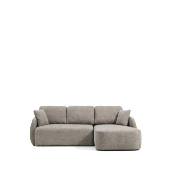 Laira 3-sits bäddsoffa i duvgrå chenille med schäslong höger 246 cm FSC Mix Credit