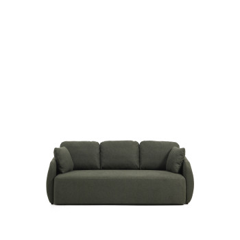 Laira 3-sits bäddsoffa i mörkgrön chenille, 218 cm FSC Mix Credit