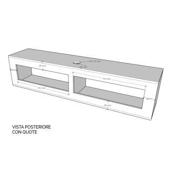 Isoka Elements - Isoka Klaffmonterad TV-väggskåp med kabelhållare B.173,6 H.40 D.39,2 Naturlig ek