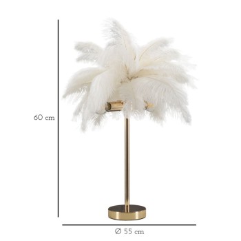 Bordlampa i vit palm
