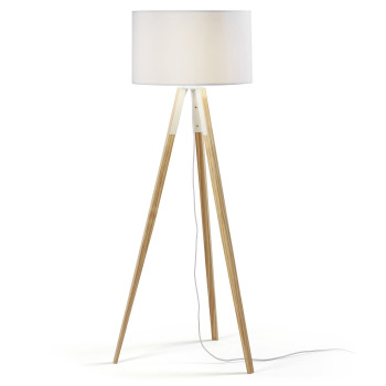 Iguazu golvlampa, vit och trä