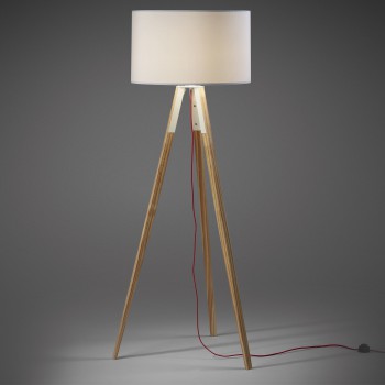Iguazu golvlampa, vit och trä